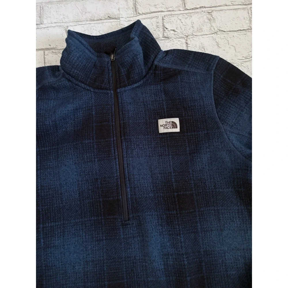 Mens The North Face Leo Gordon Lyon 1/4 Zip Jacket Blue/Black Plaid